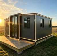 Maison conteneur extensible, maison préfabriquée pliable, 20 pieds, 40 pieds, panneau sandwich en acier galvanisé, mini-maison, camping mobile, resort