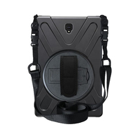 Étui robuste pour tablette Samsung Tab A 10.5 T590 avec sangle de transport personnalisable, poignée et bandoulière rotative à 360°