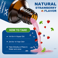 Gouttes de citrate de calcium liposomales, complément pour le soutien osseux, magnésium, vitamine D3 K2, saveur fraise, OEM, marque privée