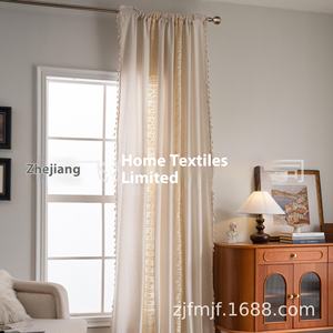 Bubaba américain Crochet clouté gland rideau Design pour chambre salon Transparent gaze <span class=keywords><strong>baie</strong></span> vitrée - Product Image 3