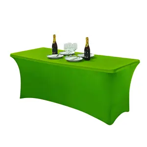 Capas de mesa quadradas elásticas de cor sólida para restaurantes e hotéis populares, casamentos e banquetes