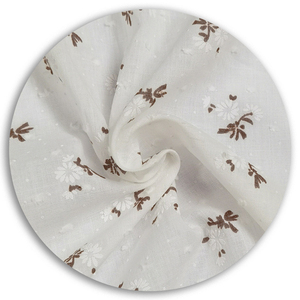 Tela de Algodón Puro RTS 100% con Estampado de Flores Pequeñas y Puntos Jacquard - Product Image 2