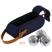 Sac de rangement pour boules de pétanque en nylon rembourré durable avec poignée en cuir