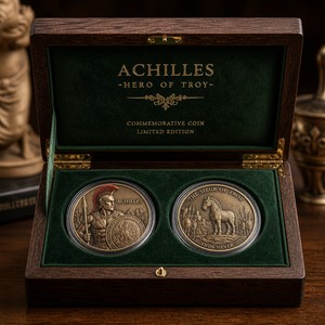 Moneda Conmemorativa Personalizada 3D de Alta Relieve <span class=keywords><strong>del</strong></span> Héroe Aquiles de Troya, Moneda de Plata Fina .999 con Caballo de Troya, Moneda de Desafío para Regalo de Lujo - Product Image 5