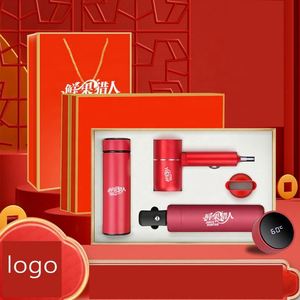 Coffret Cadeau d'Entreprise Haut de Gamme avec Parapluie Automatique et Tasse en Acier Inoxydable, Articles Souvenirs, Boîte Cadeau Texturée - Product Image 3