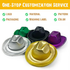 Chapeau de cowboy punk créatif avec logo personnalisé, colliers lumineux disco, accessoires de fête disco des années 70 pour accessoires de scène, enterrement de vie de jeune fille, fête d'anniversaire - Product Image 2