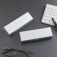 E88 étui à lunettes en alliage d'aluminium, vente en gros étuis à lunettes en métal portable résistant à la pression léger et à la mode