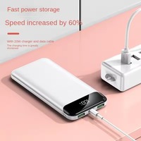 Banco de Energía con Múltiples Puertos USB, 10000 mAh, 5 V, 2.1 A, Pantalla Digital, Batería de Carga Rápida para Teléfono, Estación de Carga