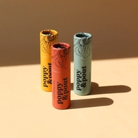 Tube de papier rond vide compostable conteneur portable push up baume à lèvres déodorant autocollant brillant stratification cylindre pot