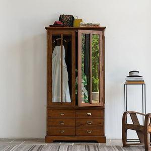 Muebles de Dormitorio Modernos Tallados a Mano, Ecológicos, de Madera de Teca Africana Sólida, Armario de Madera de Alcanfor para Uso en Hoteles - Product Image 1