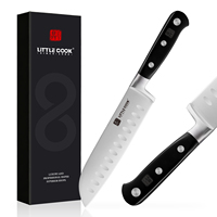 7 inch professioneel Santoku X50CrMoV15 roestvrijstalen scherp keukenmes met ABS handvat, geschikt voor vlees snijden en in plakjes snijden, koksmes