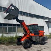 Chargeuse sur pneus télescopique 55KW avec moteur diesel Yunnei Yanmar, pompe à roulement haute efficacité, charge nominale de 1,5 tonne, CE ISO EPA Euro 5