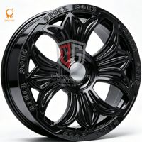 Nouvelle jante en alliage forgé à rayons gravés personnalisés, noir brillant, 18, 19, 20 pouces, à déport profond, pour voiture classique modifiée Lowrider, garantie 1 an