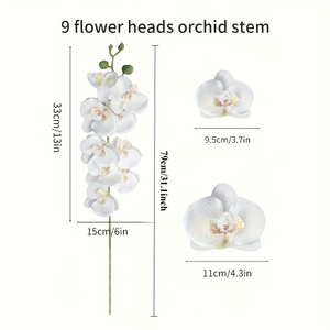 6 peças de Orquídeas Artificiais com 9 Cabeças, Apresentando um Caule de <span class=keywords><strong>Dendrobium</strong></span> Realista. com uma altura de 31 polegadas - Product Image 6