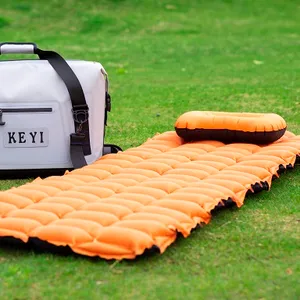 Colchão de ar dobrável para praia, almofada inflável para dormir em acampamento ao ar livre