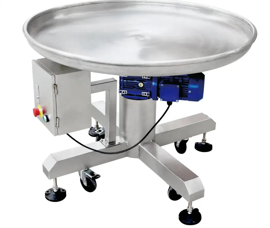 automatic 304 stainless steel speed adjustable Rotary accumulation packing table for packing industry