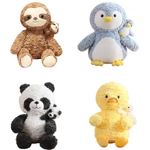 定制动物婴儿玩具毛绒加重玩具可爱毛绒懒懒熊猫企鹅鸭儿童毛绒玩具