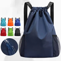 Bolsa de Gimnasio Plegable con Cordón y Logotipo Personalizado, Mochila Deportiva Impermeable con Cordón para Viajes, Playa, Natación y Running