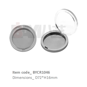 Pots en plastique de haute qualité avec logo personnalisé, marque privée, compacts, transparents, à couvercle rabattable, vides, pour fond de teint en poudre pressée - Product Image 1
