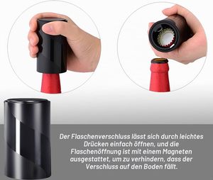 ที่เปิดขวดไวน์เบียร์อัตโนมัติแบบมินิอเนกประสงค์พร้อมที่เก็บฝาแม่เหล็ก - Product Image 2