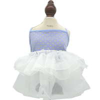 Robe pour chien à pois tendance avec dentelle, jupe respirante en maille pour chiot, vêtements à volants pour petits chiens