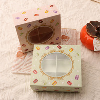 Boîte cadeau de luxe de petite taille avec logo personnalisé, emballage en papier pour biscuits, cupcakes, chocolat, desserts, aliments avec design transparent, boîtes à gâteaux