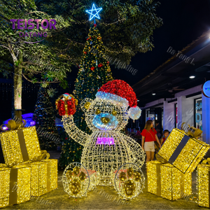 Décoration de Noël extérieure en forme d'ours lumineux à LED pour parcs, fêtes et expositions commerciales - Product Image 4