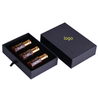 Flacon d'huile de parfum Attar arabe à bille de 3ml, 6ml, 12ml, avec emballage en carton gris et boîte cadeau en papier
