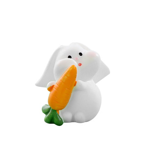 Décoration de micro-paysage : Accessoires universels en résine, lapin mignon de dessin animé, lapin gras, petit lapin enlacé - Product Image 5