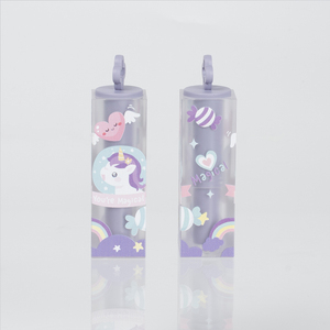 Tubo de bálsamo labial cuadrado de <span class=keywords><strong>unicornio</strong></span> púrpura de chica creativa, tubo de bálsamo labial de dibujos animados, estuche extraíble para lápiz labial - Product Image 2