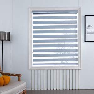 ستائر زيبرا ذكية ثنائية الطبقة للنهار والليل، معالجة النوافذ الداخلية للمنزل، ستائر زيبرا معتمة آلية - Product Image 3