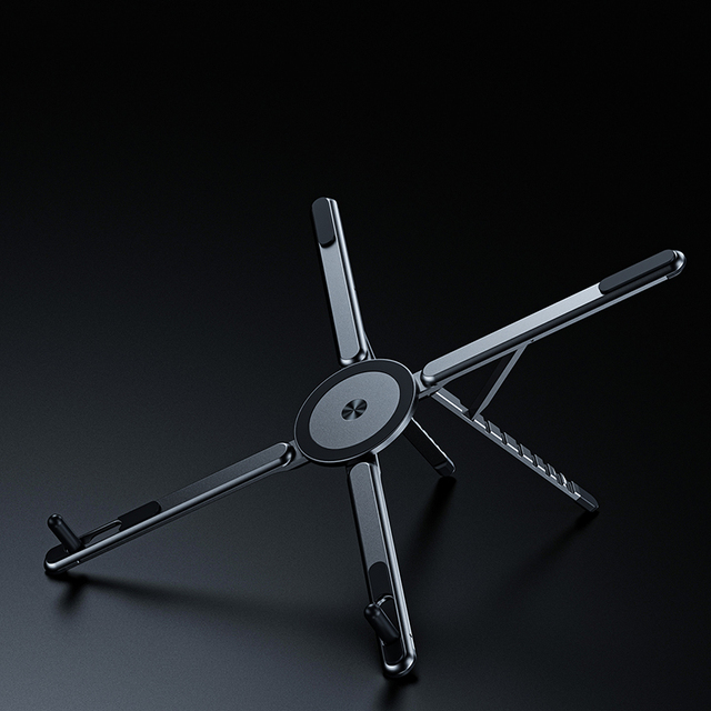 Full Aluminum Alloy Multi-Purpose Adjustable Foldable Laptop NoteBook Tablet Stand 360 Rotation Strong Magnetic Phone Holder