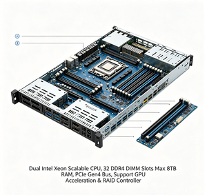 PowerEdge 1U R660ประสิทธิภาพสูงแร็คคู่ติดตั้งเซิร์ฟเวอร์ที่มีหน่วยความจำ256GB และ2 cpus dual Intel Xeon Scalable Processors hig - Product Image 1