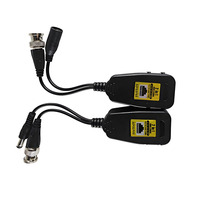 Balun vidéo passif 2-en-1 8MP AHD CVI TVI CVBS pour transmission et réception sur paire torsadée avec connecteurs BNC DC pour caméra coaxiale CCTV