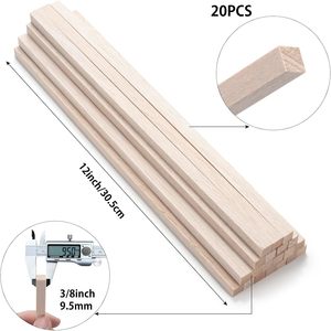 Palos de madera de <span class=keywords><strong>balsa</strong></span>, varillas de espiga de madera cuadradas, tiras para manualidades, palos de madera sin terminar para manualidades, arquitectura en miniatura - Product Image 2