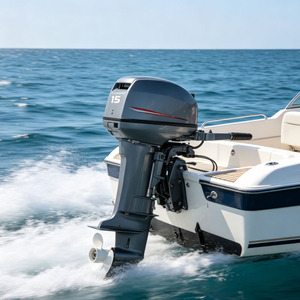 Motor de 2 Tiempos y 15 HP Compatible con Embarcaciones de Gasolina de 63V 6B4 con Eje Corto/Largo para Botes Inflables y Embarcaciones de Pesca - Product Image 1