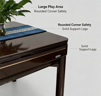 Table de Mahjong Automatique Marron avec Mélangeur Électrique pour Divertissement Familial et Fêtes à Domicile