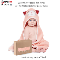 Serviette à capuche pour bébé personnalisée, serviettes de bain à capuche pour bébé avec motif animal, ensemble de serviettes à capuche en polaire corail pour bébés et tout-petits de 0 à 3 ans