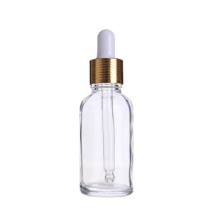 Flacon compte-gouttes en verre borosilicate 15ml 20ml 30ml 50ml 100ml Transparent Mat Blanc Givré Noir Ambre Or pour Sérum Essentiel Soin de la Peau - Product Image 3