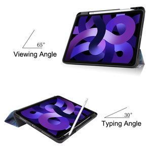 Ealysun Étui de protection souple et personnalisé pour tablette <span class=keywords><strong>IPad5</strong></span>/6th 9.7 pouces 2017/2018/Air1/Air2 Porte-crayon Fonction veille/réveil automatique - Product Image 2