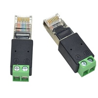 Venta de Fábrica: Adaptador de Red RJ45 a RS485, Conector RJ45 a 2 Pines de Tornillo, Adaptador de Cabeza de Cristal a Terminal