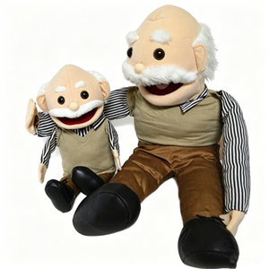 Set de marionetas de mano personalizadas de abuelo, marioneta de mano de anciano, marioneta de peluche de abuelo, marioneta de personaje mayor, marionetas de mano familiares - Product Image 4