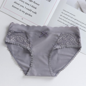 Hot Girl Traceless Culotte Sexy Dentelle Splice Bord Ondulé Pack Hanche Taille Basse Dames Culotte Confortable Coton Entrejambe Sous-Vêtements - Product Image 3