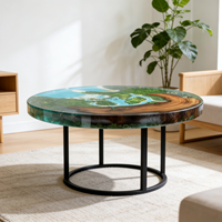 Artisanat en résine personnalisé pour table en résine époxy de luxe, table basse en résine époxy solide, table basse en bois design