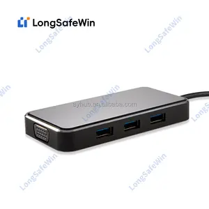 USB 3.0 Expansion Dock Charger Adapter Laptop Notebook 6 In 1 Type C Hub