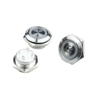 Stainless Steel Push Button Switch Short-Throw Self-Reset Momentary 12mm 16mm 19mm 22mm 25mm 30mm LED Touch Elevator Button