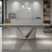 Table à manger moderne sur mesure, luxe léger, pieds en métal, plateau en céramique, verre trempé, pliable, extensible, utilisation hôtelière, grande taille