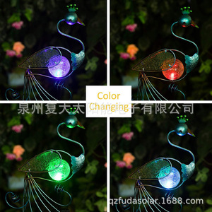 Lámpara Solar de Jardín con Forma de Pavo Real, Decoración LED para Exteriores, Resistente al Agua, Adorno de Césped con Energía Solar - Product Image 3