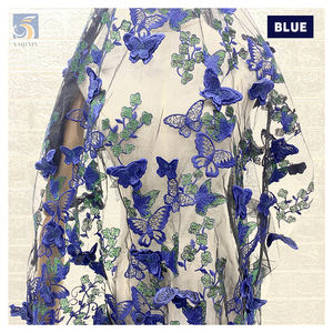Tela de Encaje con Flores 3D al por Mayor, Tela de Red con Bordado de Mariposas, Proveedor de Vestidos de China - Product Image 6