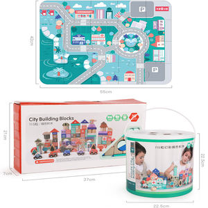 Ville blocs de <span class=keywords><strong>construction</strong></span> 115 pièces voiture et <span class=keywords><strong>maison</strong></span> briques premiers jouets éducatifs en <span class=keywords><strong>bois</strong></span> jouet bloc couleur boîte unisexe personnage en <span class=keywords><strong>bois</strong></span> 100 - Product Image 5